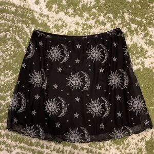 Princess Polly Black Sun & Moon Circle Skater Skirt